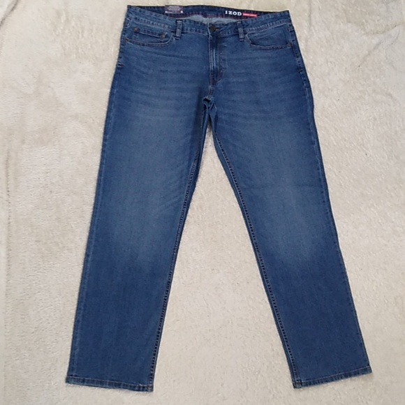 New Izod Jeans Mens 38x34 Straight Stretch - Picture 3 of 15
